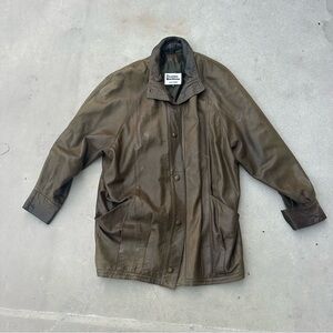 Men's Brown Leather Field Jacket